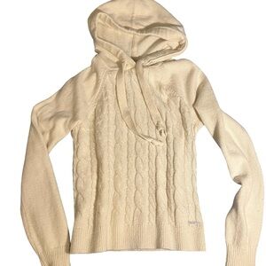 Abercrombie & Fitch Cream Knit Hoodie Sweater